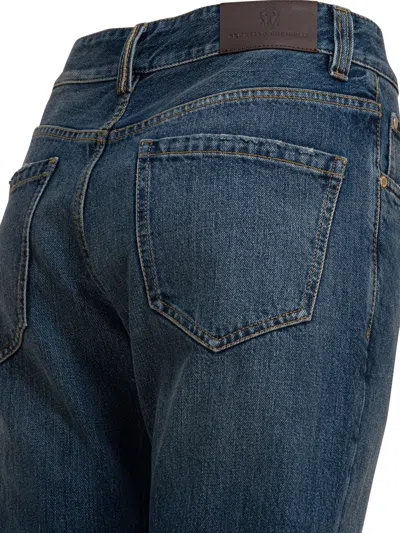 Brunello Cucinelli Blue Cotton Jeans In Blue