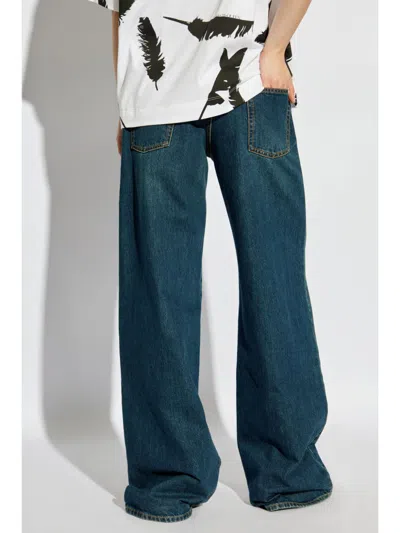 Alexander Mcqueen Indigo Wide-leg Denim Jeans In Blue