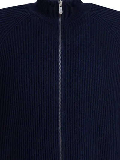 Brunello Cucinelli Blue Cotton Knitwear In Black