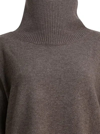 Loulou De Saison Taupe Melange Wool Cashmere Knitwear In Brown