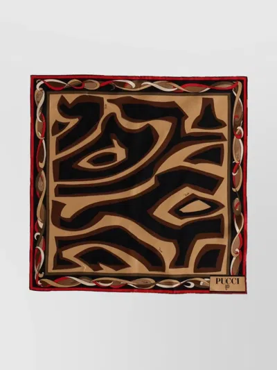 Pucci Bold Patterned Square Scarf In Brown
