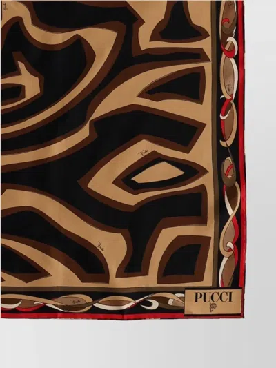Pucci Bold Patterned Square Scarf In Brown