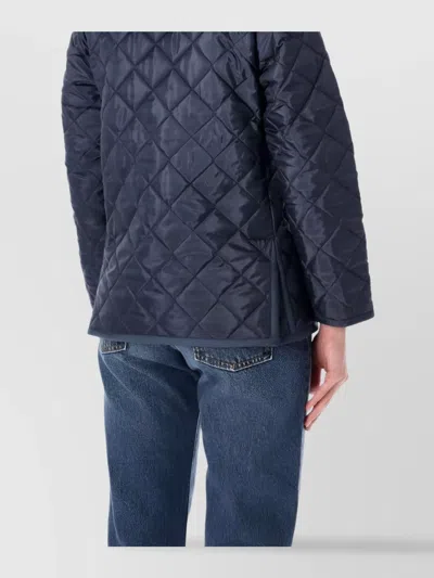 Comme Des Garçons Quilted Hooded Jacket Front Pockets In Blue