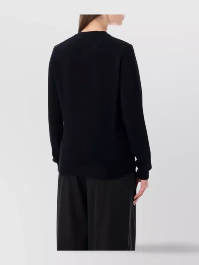 Comme Des Garçons Play Cardigan Round Collar Crystal Heart Blac In Black