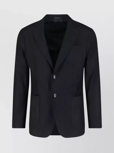Giorgio Armani Tailored Blazer With Notch Lapel Design In Black