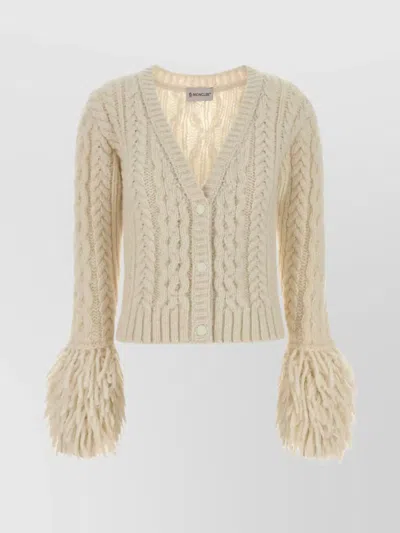 Moncler Alpaca Blend Cardigan V-neckline In White