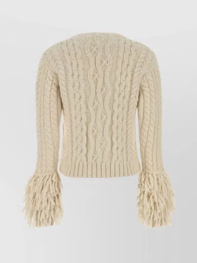 Moncler Alpaca Blend Cardigan V-neckline In White