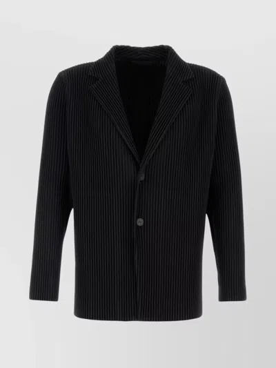 Issey Miyake Tailored Polyester Blazer Notched Lapel In Black