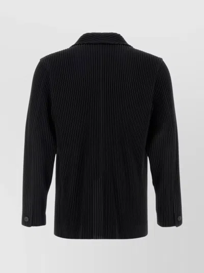 Issey Miyake Tailored Polyester Blazer Notched Lapel In Black
