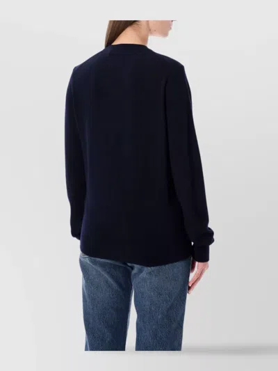 Comme Des Garçons Play Heart Patch Wool Cardigan With Long Sleeves