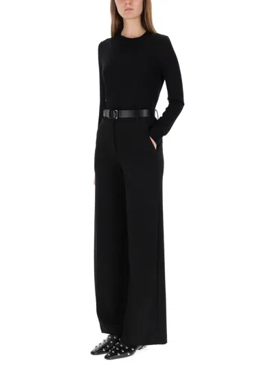 Theory Regular Fit Black Wool Sweater With Smooth Texture In Black