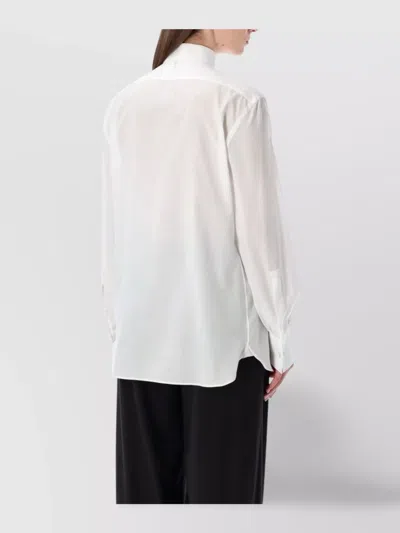 Tom Ford Tailored Black Smoking Shirt With Crisp Collar In White