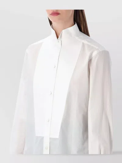 Tom Ford Tailored Black Smoking Shirt With Crisp Collar In White