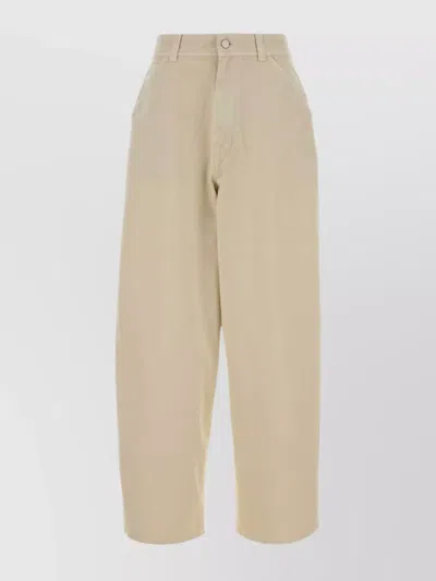 Lemaire Wide-leg Jeans With Back Pockets And Belt Loops In Brown