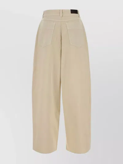 Lemaire Wide-leg Jeans With Back Pockets And Belt Loops In Brown