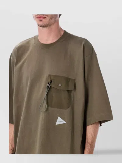 And Wander Short Sleeve Pocket T-shirt With Chain Detail In Green
