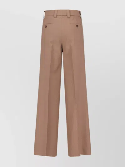 Incotex Wide Leg Trousers Featuring Button Detail In Brown
