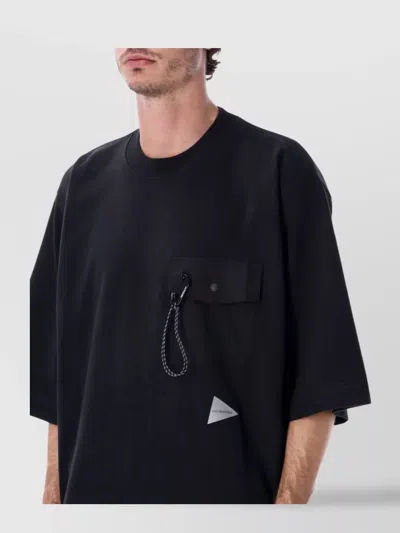 And Wander Short Sleeve Cotton Pocket T-shirt In Black