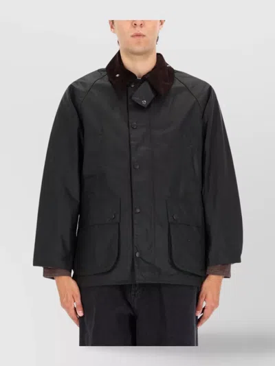 Barbour Waxed Jacket Corduroy Collar In Multi
