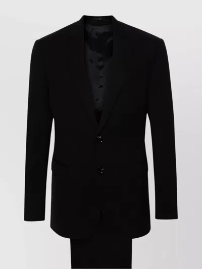 Giorgio Armani Tailored Suit With Notched Lapels And Vents In Black