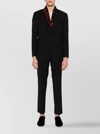 Giorgio Armani Tailored Suit With Notched Lapels And Vents In Black