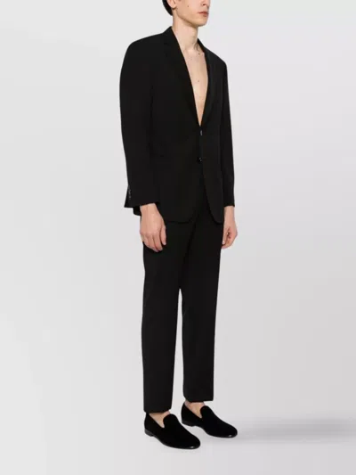 Giorgio Armani Tailored Suit With Notched Lapels And Vents In Black