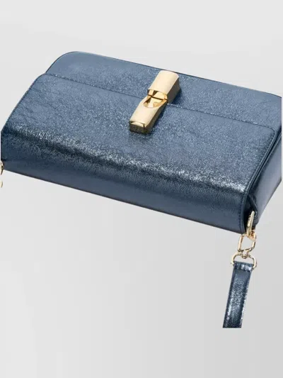Furla Textured Cross-body Bag Gold-tone Hardware In Blue