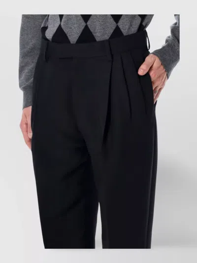 Ferragamo Tailored Trousers With Pleats And Pockets In Black