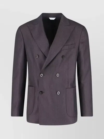 Boglioli Double-breasted Blazer Flap Pockets In Gray