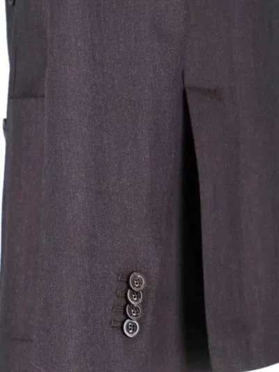 Boglioli Double-breasted Blazer Flap Pockets In Gray