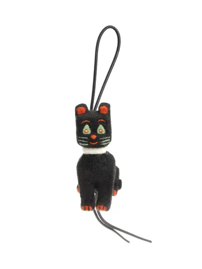 Loewe Louis Wain Cat Felt Charm Keyrings Black In Transparent