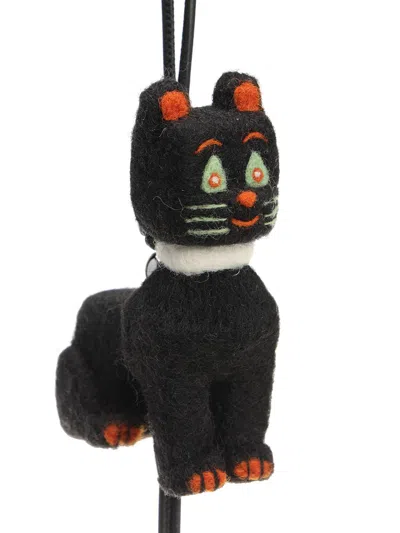 Loewe Louis Wain Cat Felt Charm Keyrings Black In Transparent