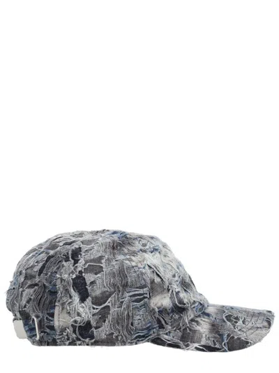 Diesel Curved Brim Distressed Baseball Cap In Gray