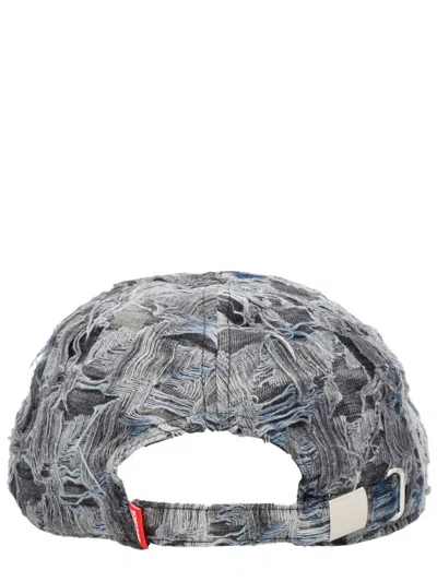 Diesel Curved Brim Distressed Baseball Cap In Gray