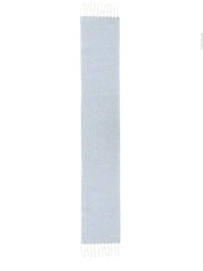 Bally Soft Fringed Edge Scarf In Blue