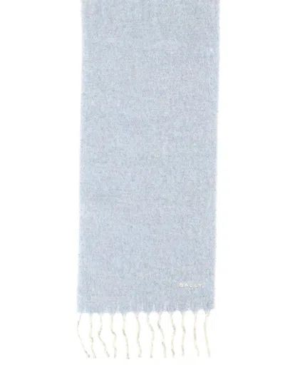 Bally Soft Fringed Edge Scarf In Blue