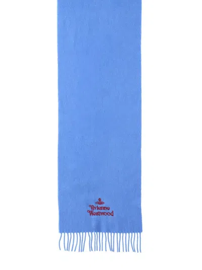 Vivienne Westwood Wool Scarf Unisex In Blue