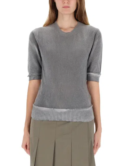 Our Legacy Dual Grey Spray-dye Wool Knit Top In Multi