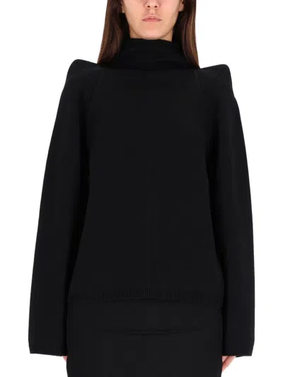 Rick Owens Wool Top Sweater In Black