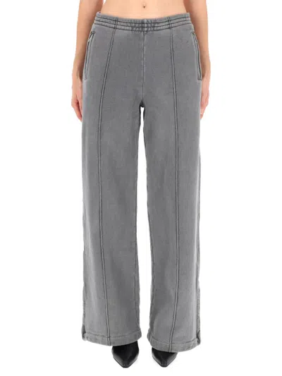 Our Legacy Wide-leg Trousers In Washed Organic Cotton With Zippered Pockets In Gray