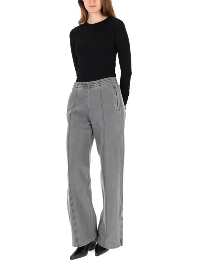 Our Legacy Wide-leg Trousers In Washed Organic Cotton With Zippered Pockets In Gray
