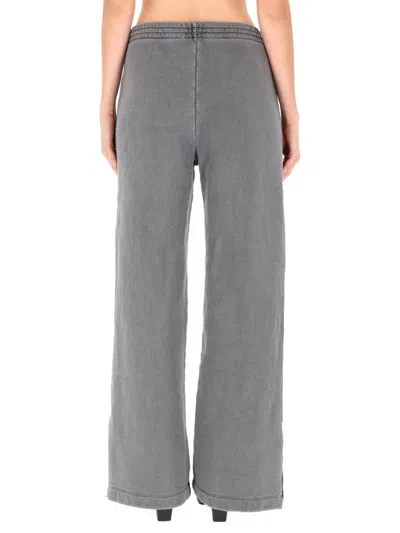 Our Legacy Wide-leg Trousers In Washed Organic Cotton With Zippered Pockets In Gray