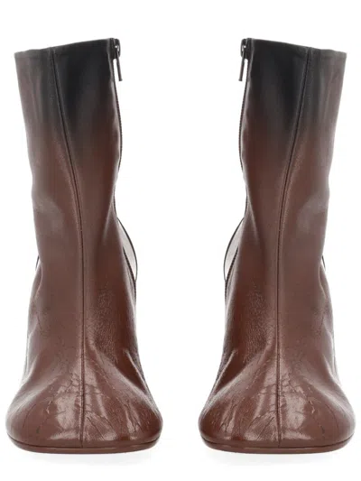 Mm6 Maison Margiela Anatomic Block-heel Boots In Brown