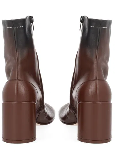 Mm6 Maison Margiela Anatomic Block-heel Boots In Brown