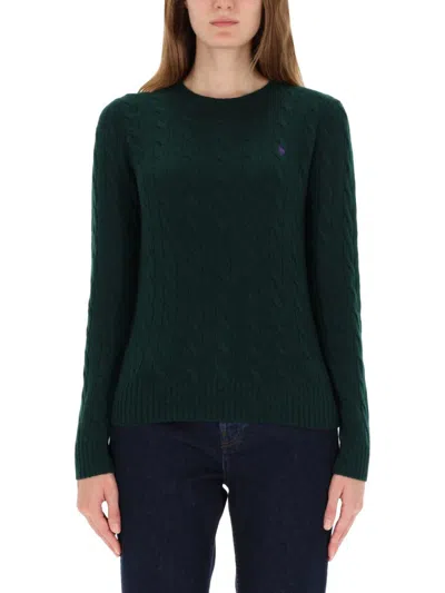 Polo Ralph Lauren Cable-knit Sweater With Classic Crew Neckline In Green