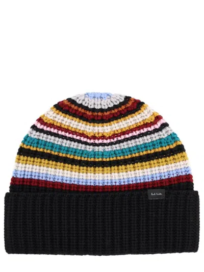 Paul Smith "signature Stripe" Beanie In Multi