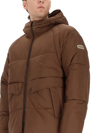 Ps By Paul Smith S By Paul Smith Mens Logo-patch Raglan-sleeve Shell Puffer Jacket Brown In Brown