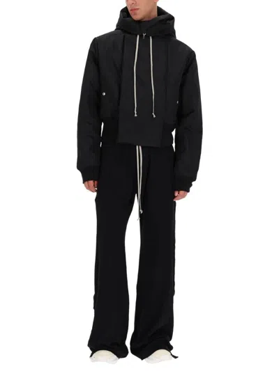 Rick Owens Drkshdw "alice Dropped" Parka In Black