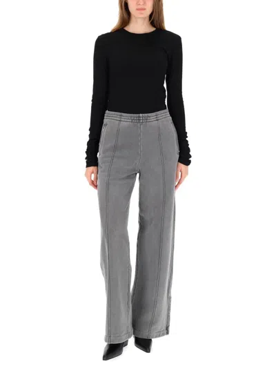 Our Legacy Long-sleeve Fitted Black Sweater With Ruched Detailing In Black