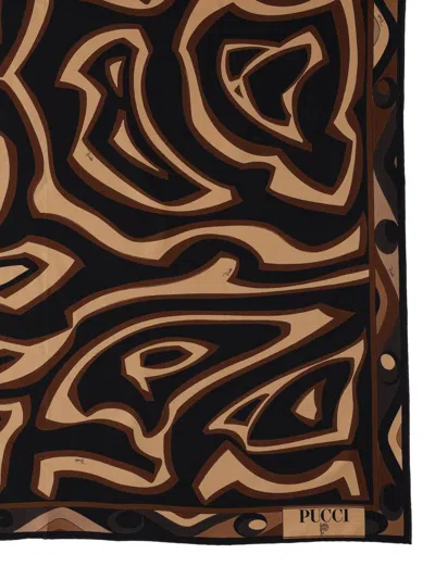 Pucci Silk Scarf In Brown
